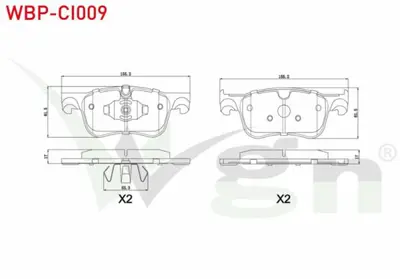 WGN WBP-CI009 Fren Balata On Cıtroen C4 Pıcasso Iı 1.6 Hdı 2013- - C4 Pıcasso Iı 1.6 Vtı 2013- WBP-CI009