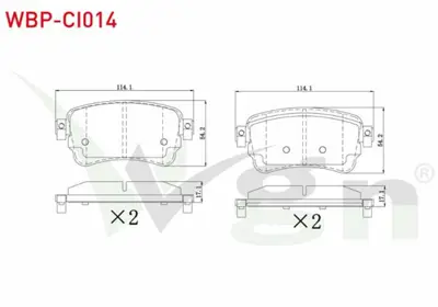 WGN WBP-CI014 Fren Balata Arka Ikazlı Cıtroen Jumpy 1.6 Bluehdı 2016- - Peugeot Expert 1.6 Bluehdı 2016- - Toyota  WBP-CI014