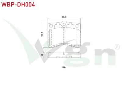 WGN WBP-DH004 Fren Balata On Daıhatsu Hı-Jet I 1.0 1986-1989 - Hı-Jet Iı 1.2i 1990- - Hı-Jet Iı 1.2i 1990- - Pıagg WBP-DH004