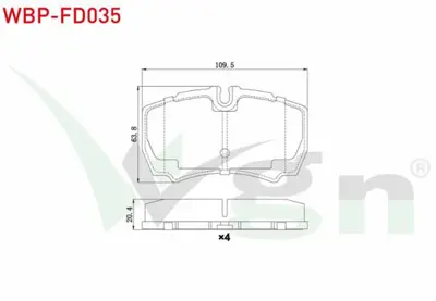 WGN WBP-FD035 Fren Balata Arka Ford Transıt (V347) 2.4 Tdcı 2006-2014 - 3.2 Tdcı 2006-2014 - Iveco Daıly Iıı 2.8i  WBP-FD035