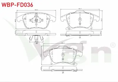 WGN WBP-FD036 Fren Balata On Ford Mondeo V 1.6 Tdcı - 2.0 Tdcı 2014- WBP-FD036