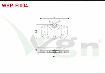 WGN WBP-FI004 Fren Balata Arka Fıat Tempra Sw 2.0i 1992-1999 - Brava (182) 2.0i Hgt 20v 1995-2002 - Bravo (182) 2. WBP-FI004