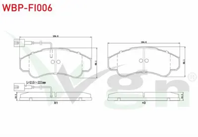 WGN WBP-FI006 Fren Balata On Fıslı Fıat Ducato (244) 2.3 Jtd 2002-2006 - Ducato (244) 2.8 Jtd 2002-2006 - Cıtroen  WBP-FI006