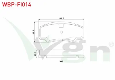 WGN WBP-FI014 Fren Balata Arka Fıat Ducato (244) 2.8 Tdı 2002-2006- Ducato 2.3 Jtd 2002-2006- Ducato 2.8 D 2002-20 WBP-FI014