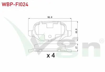 WGN WBP-FI024 Fren Balata Arka Fıat Lınea 1.6 Mjt 2007- - Lınea 1.4 T-Jet 2007- - Alfa Romeo 147 (937) 1.6 2001-20 WBP-FI024