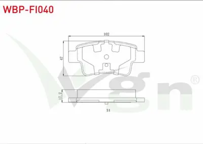 WGN WBP-FI040 Fren Balata Arka Fıat G.Punto (199) 1.4 2005-2012- Lınea (323) 1.6 Mjt 2007- - G.Punto (199) 1.4 T-J WBP-FI040