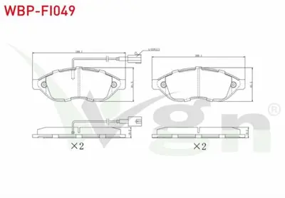 WGN WBP-FI049 Fren Balata On Cıft Fıslı Fıat Ducato 2.3 Mjt 2006-2014- Jumper Iıı 2.2 Hdı 2006-2014 - Boxer Iıı 2. WBP-FI049