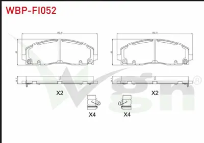 WGN WBP-FI052 Fren Balata Ikazlı On Fıat Freemont (Jf) 2.0 Mjt 2011- WBP-FI052