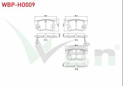 WGN WBP-HO009 Fren Balata Ikazlı Arka Cıvıc Vııı 1.6 Vtec 2005-2012-Accord V 2.2i Es 1993-1997-1.6i 16v 1993-1997- WBP-HO009