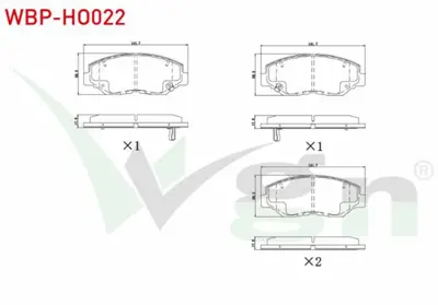 WGN WBP-HO022 Fren Balata On Ikazlı Tel Delıklı Honda Cıvıc X (Fc) 1.6i 2016- - Cr-V Iı 2.0i 2002-2006 WBP-HO022