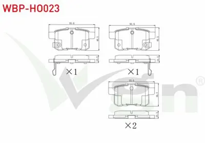 WGN WBP-HO023 Fren Balata Arka Honda Accord Vııı (Cu) 2.0 I-Vtec 2008- - Accord Vııı (Cu) 2.2 I-Cdtı 2008- WBP-HO023