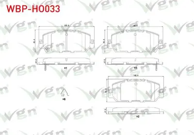 WGN WBP-HO033 Fren Balata On Ikazlı Honda Cr-V V 2016- WBP-HO033