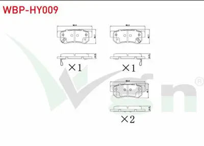 WGN WBP-HY009 Fren Balata Arka Ikazlı Hyundaı Getz 1.3i 2002-2008- 1.4i 2002-2008- 1.5 Crdı 2002-2008- Sonata Iv 2 WBP-HY009