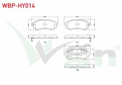 WGN WBP-HY014 Fren Balata On Ikazlı Hyundaı Elantra I-Iı 1.5 1990-2000- 1.6i 16v 1990-2000- Sonata I 2.0i 16v 1988 WBP-HY014