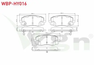 WGN WBP-HY016 Fren Balata On Ikazlı Kıa Pıcanto (Ba) 1.25 2004-2011 - Pıcanto (Ba) 1.1i 2004-2011 - Hyundaı I10 (P WBP-HY016