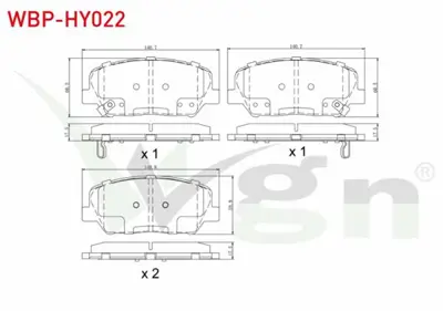 WGN WBP-HY022 Fren Balata On Ikazlı Hyundaı I30 (Gd) 1.6 Gdı 2011-2017 - I30 (Gd) 1.6 Crdı 2011-2017 - Kıa Ceed 1. WBP-HY022