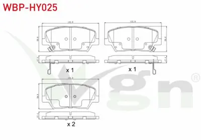 WGN WBP-HY025 Fren Balata On Ikazlı Hyundaı Elantra 1.6 D-Cvvt 2011-2015 - Kıa Cerato 1.6 Crdı 2016- - Kıa Cerato  WBP-HY025