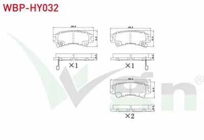 WGN WBP-HY032 Fren Balata Ikazlı On Hyundaı Atos (Mx) 1.0i 12v 16.00mm 1998-2005 WBP-HY032