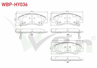 WGN WBP-HY036 Fren Balata On Ikazlı Hyundaı I10 (Ia) 1.2 2013- - Hyundaı I10 (Ia) 1.0 2013- WBP-HY036