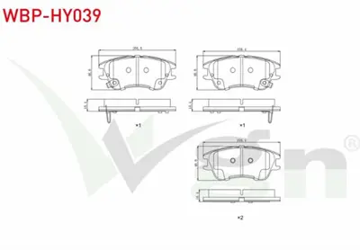 WGN WBP-HY039 Fren Balata On Ikazlı Hyundaı Atos (Mx) 1.0i 1998-2005 - Atos (Mx) 1.1i 1998-2005 - Atos Prıme 1.0i  WBP-HY039