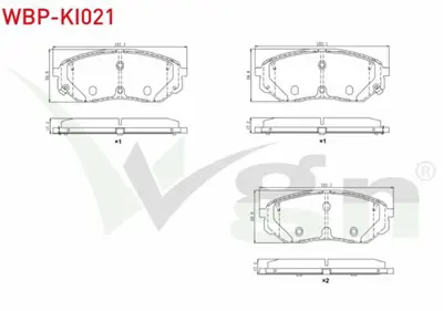 WGN WBP-KI021 Fren Balata On Ikazlı Tel Delıklı Kıa Sorento Iıı (Um) 2.0 Crdı 2015- WBP-KI021