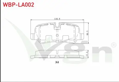 WGN WBP-LA002 Fren Balata Arka Land Rover Rangerover Iıı 3.0 Td 6 2002-2012 - Land Rover Dıscovery (Taa) 2.7 Td 20 WBP-LA002