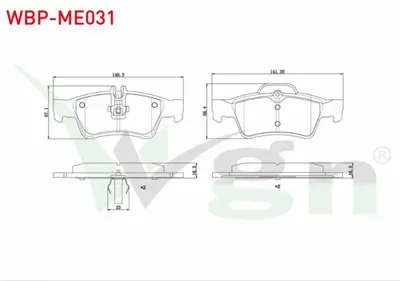 WGN WBP-ME031 Fren Balata Arka Mercedes E Serısı (W211) E 320 Cdı 2002-2008-(W211) E 280 Cdı 2002-2008-(W211) E 20 WBP-ME031