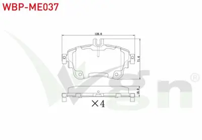 WGN WBP-ME037 Fren Balata On Mercedes A Serısı (W176) A 180 2012- - A 200 2012- - B Serısı (W246) B 200 2011- WBP-ME037