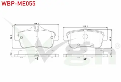 WGN WBP-ME055 Fren Balata Arka Mercedes M Serısı (W166) Ml 250 Cdı 2011- WBP-ME055