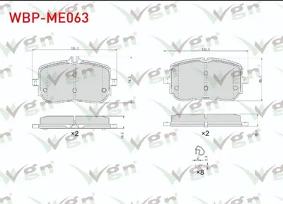 WGN WBP-ME063 Fren Balata On Mercedes A 180 D - 200 (W177) 2018- - Cla 180 D - 200 (C118) 2019- WBP-ME063