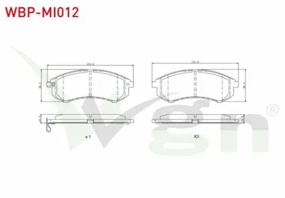 WGN WBP-MI012 Fren Balata On Mıtsubıshı L 200 (K7tk6t) 2.5 Td 4wd 1996-2007 WBP-MI012