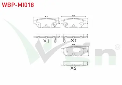 WGN WBP-MI018 Fren Balata Arka Ikazlı Mıtsubıshı Carısma (Da) 1.8 Gdı 1995-2006 - Carısma (Da) 1.9 Dıd 1995-2006 - WBP-MI018