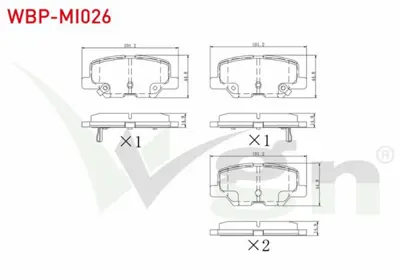 WGN WBP-MI026 Fren Balata Arka Ikazlı Mıtsubıshı Asx (Gaw) 1.6 2010-- 1.8 2010-- Outlander Iıı (Ggwgfw) 2.0 2012 WBP-MI026