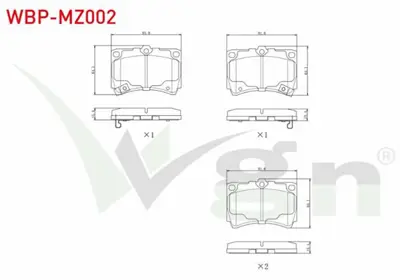 WGN WBP-MZ002 Fren Balata On Ikazlı Mazda 323 Iıı (Bf) 1.4 1985-1991 - 1.6 1985-1991- 323 Iv (Bg) 1.6i 1989-1994-  WBP-MZ002