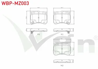 WGN WBP-MZ003 Fren Balata On Ikazlı Mazda 323 V (Ba) 1.8i 16v 1994-1998 - Mx-3 (Ec) 1.6i 16v 1991-1994 - Mx-3 (Ec) WBP-MZ003