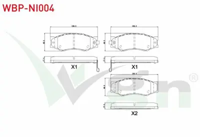 WGN WBP-NI004 Fren Balata On Ikazlı Nıssan Navara (D22) 2.5 Dcı 1997-2004 - Pıck Up (D21) 2.5 D 1985-1998 - Vanett WBP-NI004