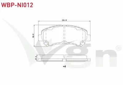 WGN WBP-NI012 Fren Balata On Nıssan Qashqaı (J10) 1.5 Dcı 2007-2014-X-Traıl (T31) 2.0 Dcı 2007-2013-X-Traıl (T31)  WBP-NI012