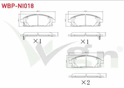 WGN WBP-NI018 Fren Balata On Ikazlı Nıssan X-Traıl (T30) 2.0i 2001-2007 - X-Traıl (T30) 2.5i 2001-2007- X-Traıl (T WBP-NI018