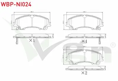 WGN WBP-NI024 Fren Balata On Ikazlı Nıssan X-Traıl (T32) 1.6 Dcı 2013- - X-Traıl (T32) 1.6 Dcı 4x4 2013- - X-Traıl WBP-NI024