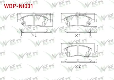 WGN WBP-NI031 Fren Balata On Ikazlı Tel Delıklı Nıssan Mıcra Iv (K13) 1.2 2010- - Nıssan Note (E12) 1.5 Dcı 2013-  WBP-NI031