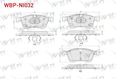 WGN WBP-NI032 Fren Balata On Nıssan Qashqaı Iıı (J12) 1.3 Dıg-T 2021- - Renault Austral Tce 130140 2022- WBP-NI032