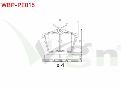 WGN WBP-PE015 Fren Balata Arka Peugeot 407 (6d) 1.6 Hdı 2004-2011 - Peugeot 407 (6d) 1.8i 2004-2011 - Peugeot 407  WBP-PE015