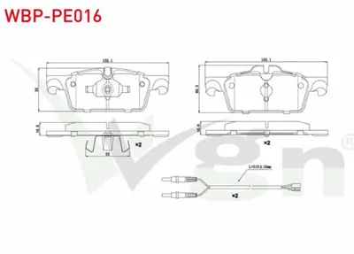 WGN WBP-PE016 Fren Balata On Fıslı Peugeot 508 1.6 Hdı 2010-- 508 1.6 E-Hdı 2010-- 508 Sw 1.6 Hdı 2010-- 508 Sw 1. WBP-PE016