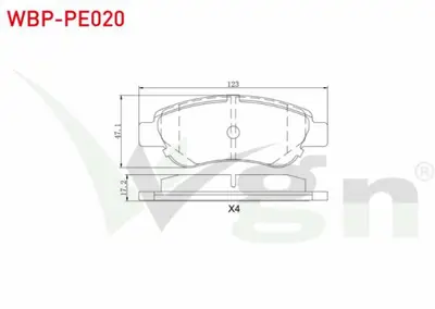 WGN WBP-PE020 Fren Balata On Peugeot 107 1.0i 2005- - Peugeot 107 1.4 Hdı 2005- - Cıtroen C1 (Pm_ Pn_) 1.0 2005-2 WBP-PE020