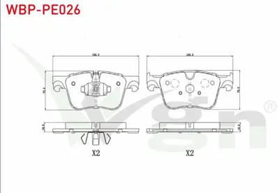 WGN WBP-PE026 Fren Balata On Peugeot 3008 16-- 508 Iı 18-- 5008 Iı 16-- Partner 18-- Rıfter 19-- Toyota Proace 201 WBP-PE026