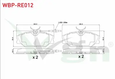 WGN WBP-RE012 Fren Balata On Fıslı Renault Laguna I 1.6i 1993-2001- 1.9 Dcı 1993-2001- Megane I 1.6i 16v 1996-2003 WBP-RE012