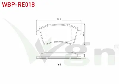 WGN WBP-RE018 Fren Balata On Renault Kangoo (Kw0-1) 1.5 Dcı 2008- - Mercedes Cıtan (415) 109 Cdı 2012- - Cıtan (41 WBP-RE018