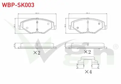 WGN WBP-SK003 Fren Balata On Skoda Fabıa Iı 1.2 2006-2015 - 1.2 Tsı 2006-2015 - 1.4 2006-2015 - 1.6 2006-2015 WBP-SK003