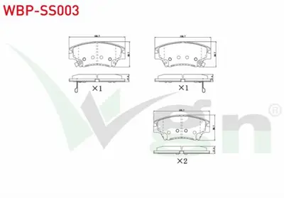 WGN WBP-SS003 Fren Balata Ikazlı On Ssangyong Tıvolı 1.6 2015- WBP-SS003