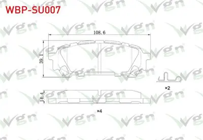 WGN WBP-SU007 Fren Balata Arka Subaru Impreza (Gdgg) 2.0i 2000-2007 - Forester (Sg) 2002-2007 WBP-SU007